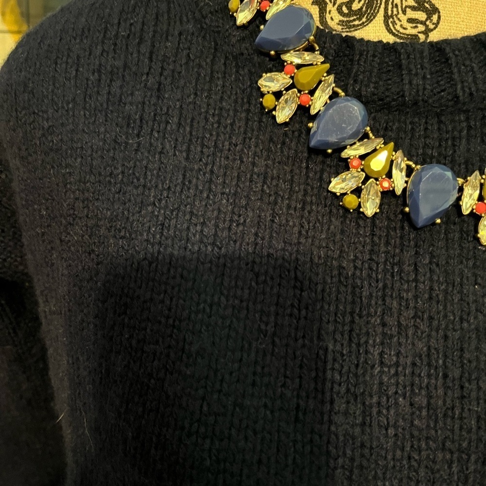 J. Crew Navy Blue Crew Neck Sweater - Picture 2 of 5